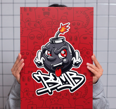 Quadro frase emoji de bomba cartoon - TenStickers