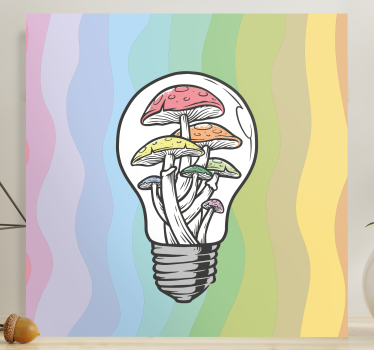 Quadro frase lâmpada em forma de cogumelo - TenStickers