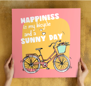 Quadro frase motivacional bicicleta e dia ensolarado - TenStickers