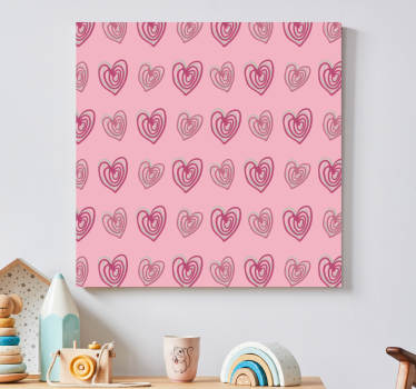 Quadro frase motivacional com design de padrão de coração - TenStickers