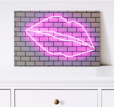 Quadro frase motivacional letra neon beijo - TenStickers