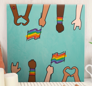 Quadro frase motivacional unidade nas mãos - TenStickers