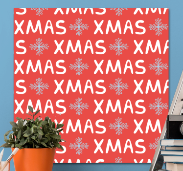 Quadro frase padrão de flocos de neve natalinos - TenStickers