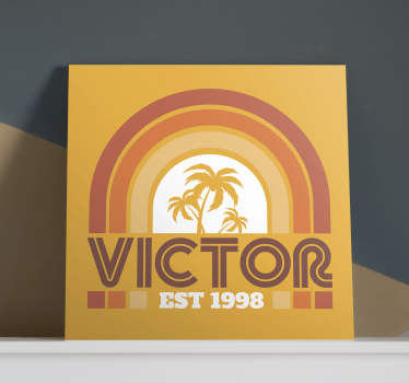 Quadro vintage palma retrô personalizada - TenStickers