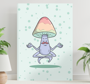 Quadro frase personagem cogumelo meditativo - TenStickers