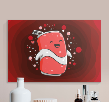 Quadro frase personagem de refrigerante feliz - TenStickers