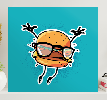 Quadro frase personagem do hambúrguer feliz - TenStickers