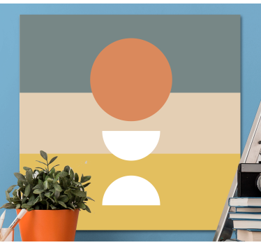 Quadro geométrico 3 listrado com bandeira circular - TenStickers