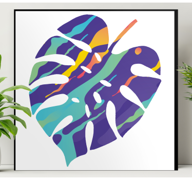 Quadro geométrico Folha colorida arte abstrata - TenStickers
