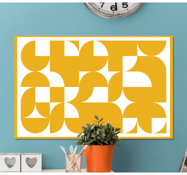 Quadro geométrico Formas de arte padrão amarelo - TenStickers