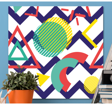 Quadro geométrico Pintura de cores fortes - TenStickers
