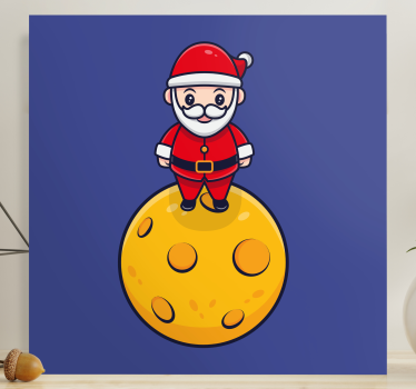 Quadro infantil papai noel na lua - TenStickers