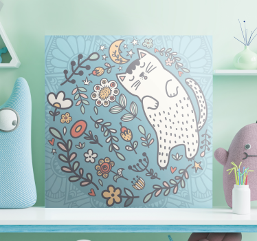 Quadro mandala Adorável mandala de gato - TenStickers