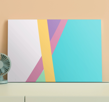Quadro Decorativo abstrato interação geométrica colorida - TenStickers