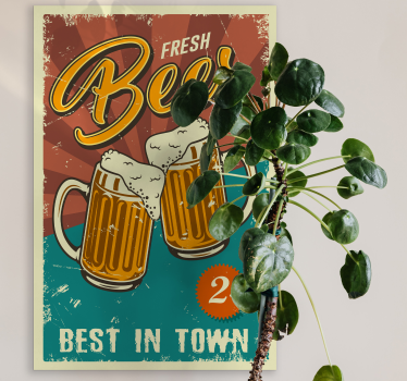 Quadro para bar Melhor cerveja da cidade - TenStickers