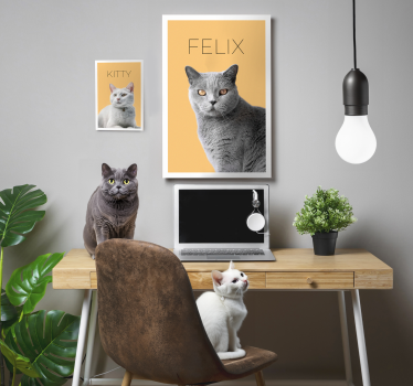 Quadro escritório retrato minimalista de animais - TenStickers