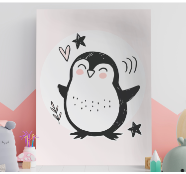 Quadro para quarto bebê Desenho fofo bebê pinguim - TenStickers