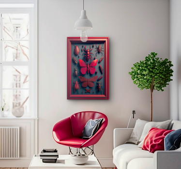 Quadro decorativo para sala coleção de insetos enquadrados - TenStickers