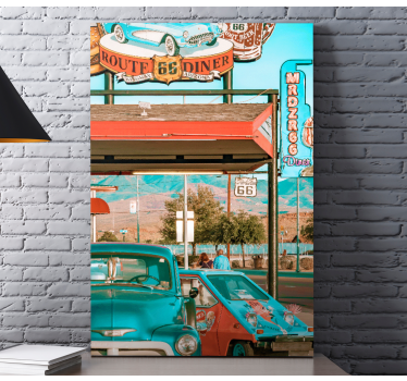 Quadro para sala Restaurante e carros - TenStickers