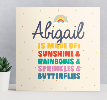 Quadro personalizavel Feito de sol e arco-íris personalizado - TenStickers