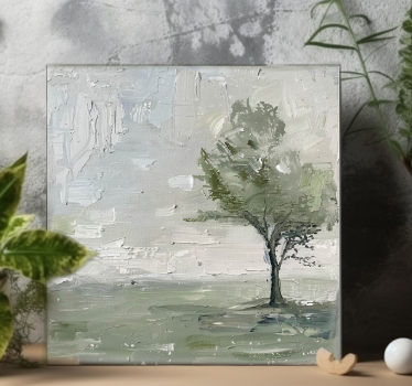 Quadro pintura com grande árvore - TenStickers