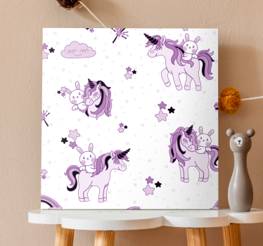 Quadro unicórnio aventura fofa do unicórnio - TenStickers
