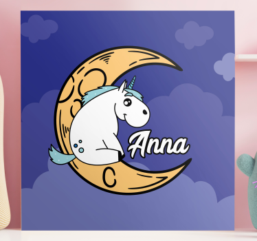 Quadro unicórnio cena da lua unicórnio - TenStickers