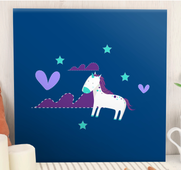 Quadro unicórnio cena encantadora de unicórnio - TenStickers