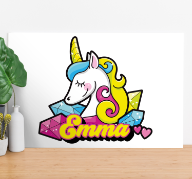 Quadro unicórnio com pedras preciosas - TenStickers