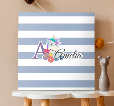 Quadro unicórnio design de unicórnio personalizado - TenStickers