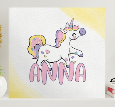 Quadro unicórnio personagem feliz - TenStickers