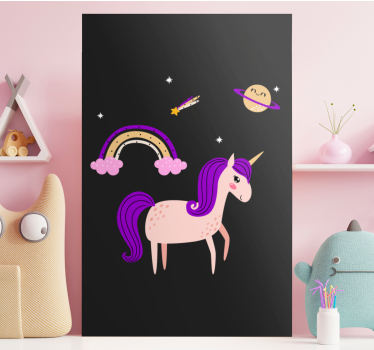 Quadro unicórnio terra dos sonhos adoráveis - TenStickers