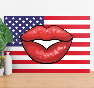 Quadro vintage boca na bandeira - TenStickers