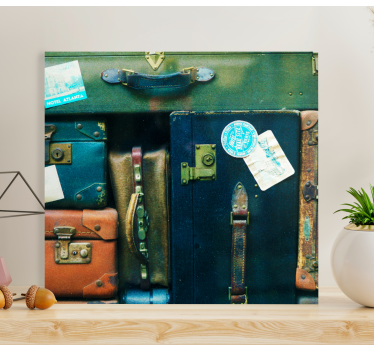 Quadro vintage coleção de malas de viagem - TenStickers
