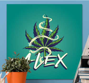 Quadro vintage com design de folha de maconha - TenStickers