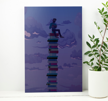 Quadro vintage livros empilhados para o céu - TenStickers