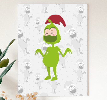 Quadros decorativos personagens personagem verde feliz - TenStickers
