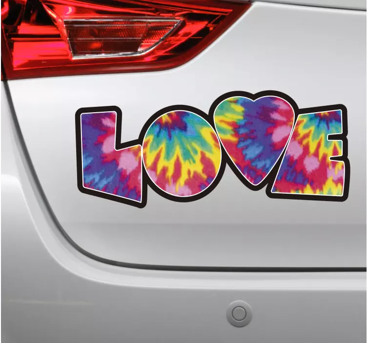 Autocolante Love em tie dye - TenStickers