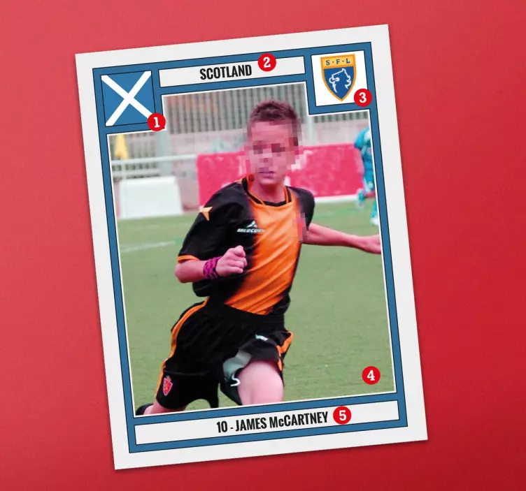 Autocolante personalizável cromo de futebol - TenStickers