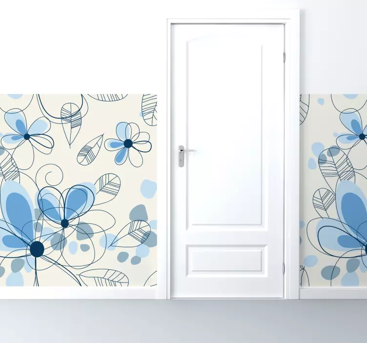 Película de vinil autocolante flores azuis - TenStickers