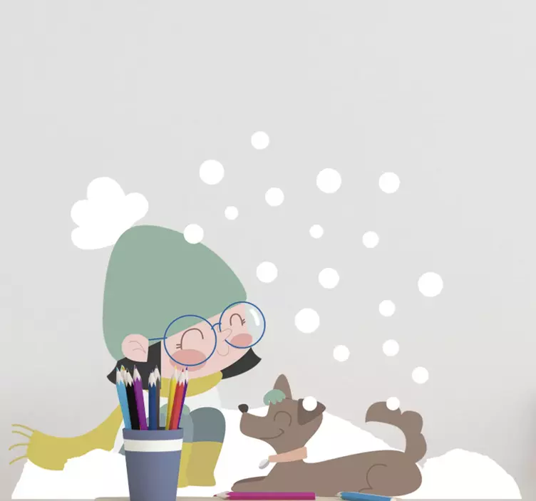 Vinil decorativo menina inverno - TenStickers