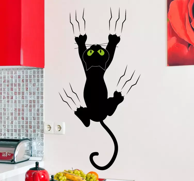 Autocolante decorativo gato na parede - TenStickers