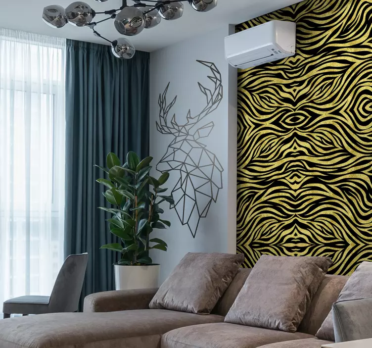 Vinil com animais selvagens Veado de Origami - TenStickers