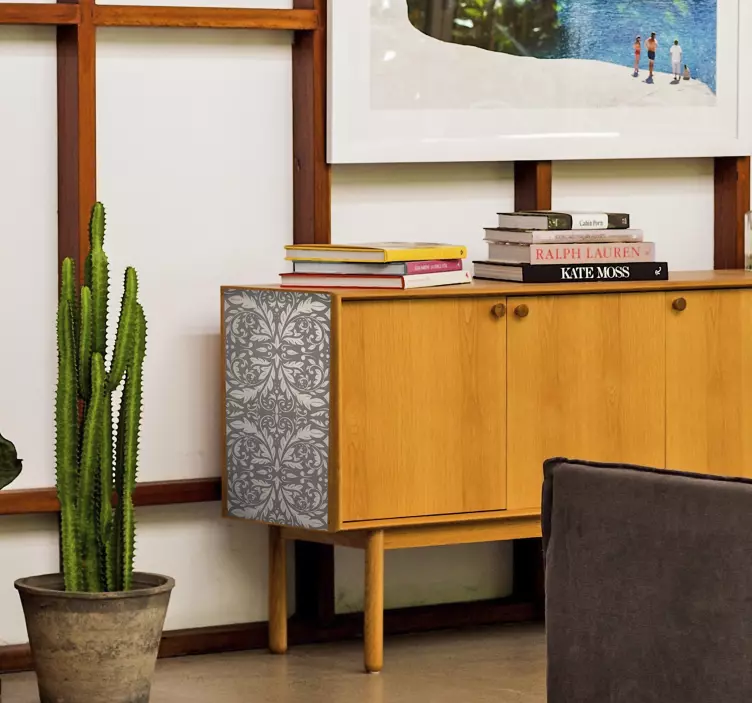 Autocolante para mobília ornamento cinza - TenStickers