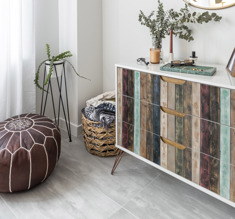 Autocolantes para móveis Pranchas verticais pintadas coloridas - TenStickers