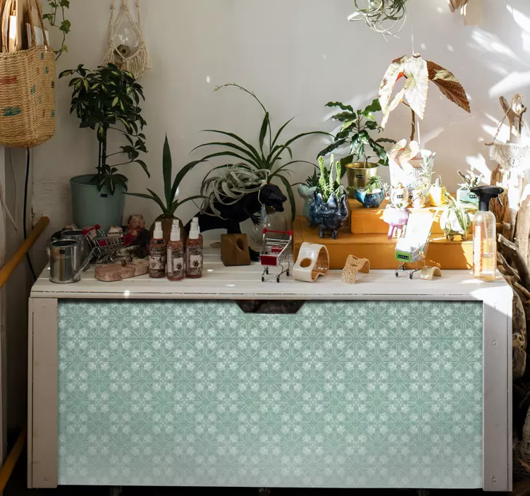 Autocolante para móveis padrão floral desbotado - TenStickers