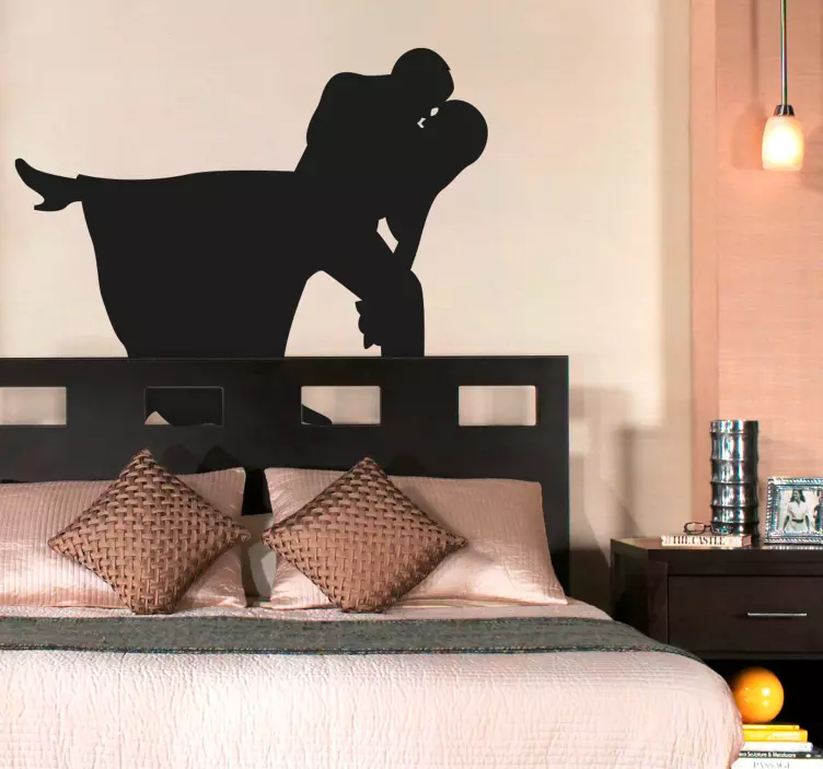 Adesivo de silhueta dança romântica - TenStickers