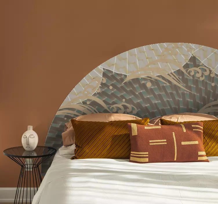 Autocolante cabeceira elegante motivo de leque - TenStickers