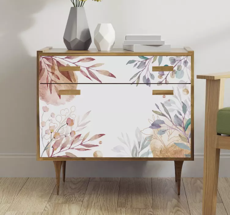Autocolante para móveis vintage floral - TenStickers