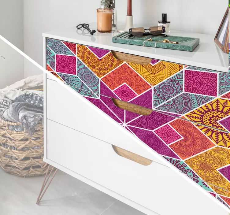 Autocolantes para móveis Mosaico paisley - TenStickers